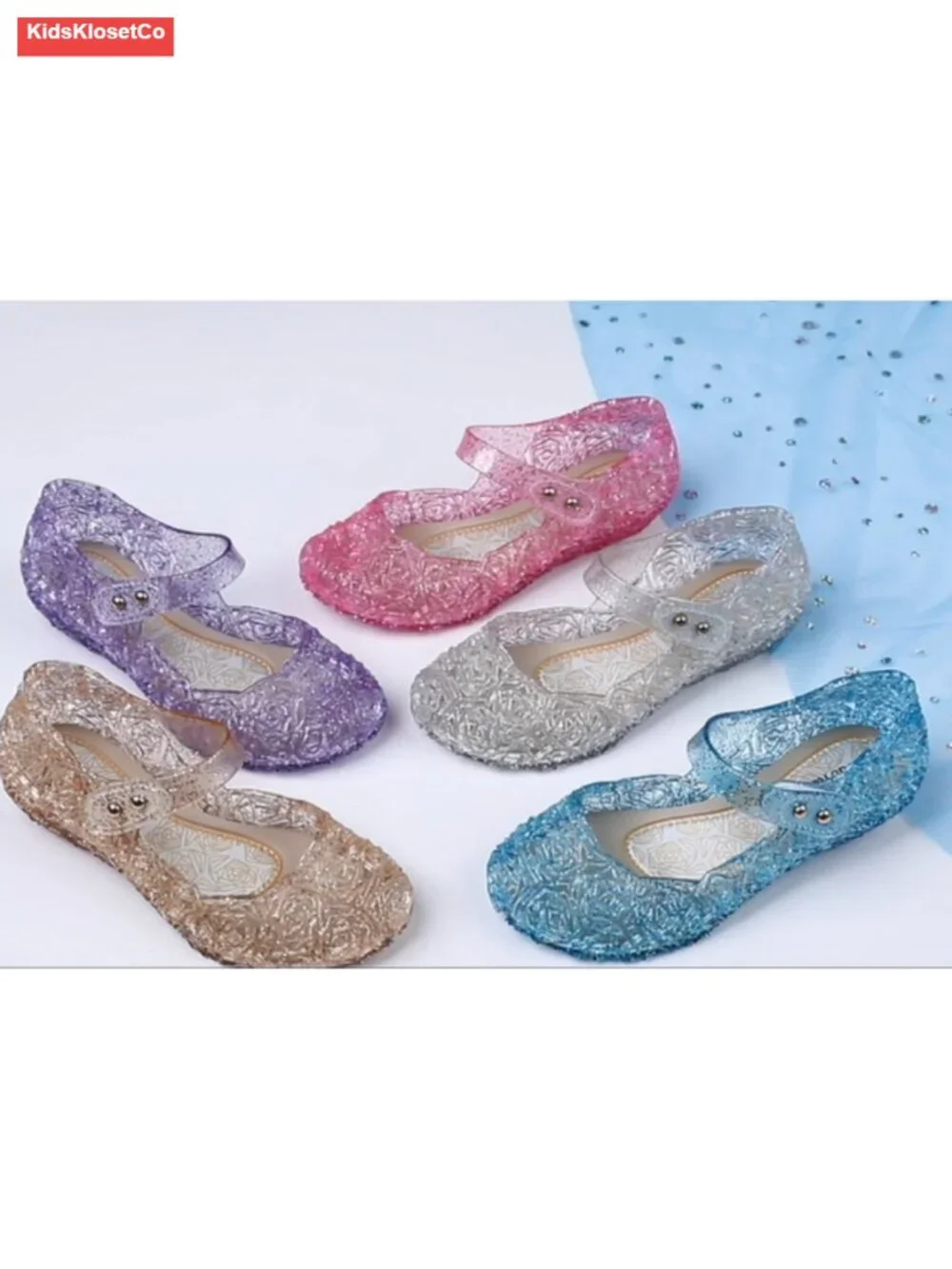 Jelly Flats Princess Mary Jane Dress Up Shoes for Little Girls